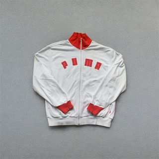 Felpa Puma Bianco/Rossa Taglia L