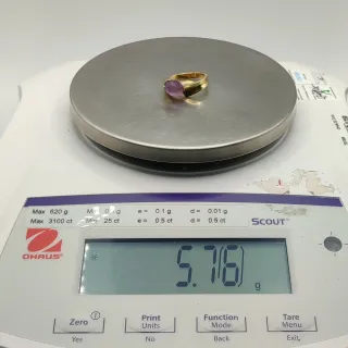 00544 ANILLO AJUSTABLE CON PIEDRA MORADA ORO18K