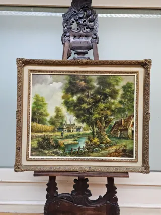 Cuadro al óleo antiguo paisaje