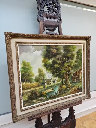 Cuadro al óleo antiguo paisaje