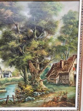 Cuadro al óleo antiguo paisaje