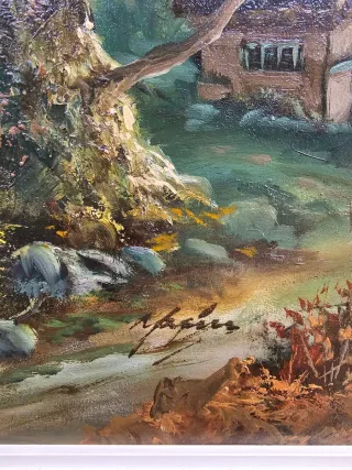 Cuadro al óleo antiguo paisaje