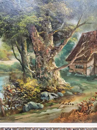 Cuadro al óleo antiguo paisaje