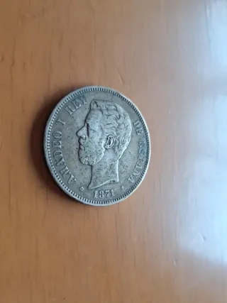 Moneda 5 Pesetas Amadeo I 1871