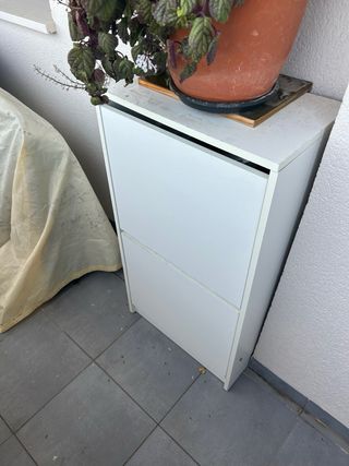 Zapatero 2 baldas blanco y amarillo