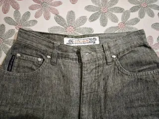 Pantaloni jeans cotone e lino grigi taglia 28
