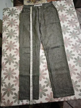 Pantaloni jeans cotone e lino grigi taglia 28