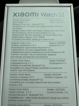 Xiaomi Watch S3 Negro