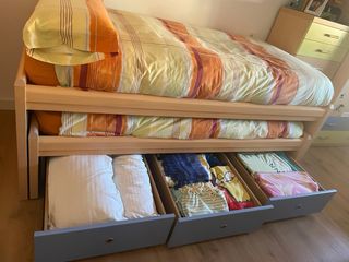 Cama nido 90cm con 3 cajones