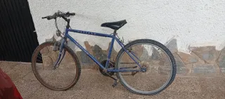 Bicicleta de montaña plateada y 2 mas