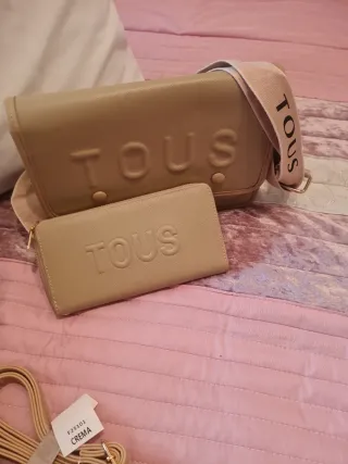 Bolso y cartera  beige a juego