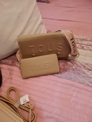 Bolso y cartera  beige a juego