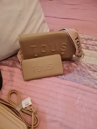 Bolso y cartera  beige a juego