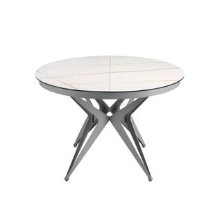 Mesa redonda / ovalada comedor porcelanico y acero