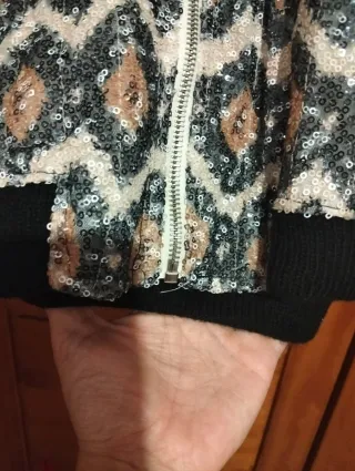 Bomber lentejuelas oro y plata