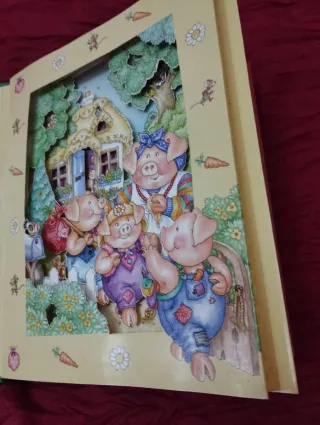 Los tres cerditos clásico en tres dimensiones