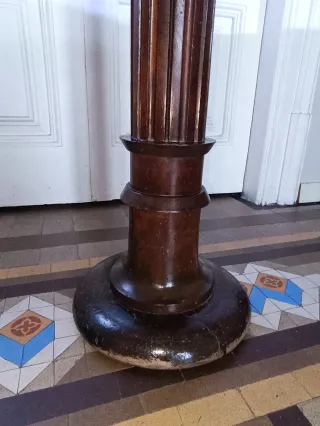 Columna Pedestal Madera Maciza Antigua