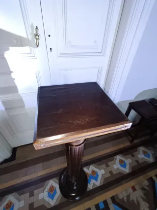 Columna Pedestal Madera Maciza Antigua