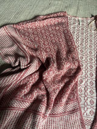 Cárdigan Stradivarius rosa y blanco talla única