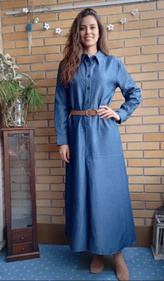 Vestido largo Zara azul