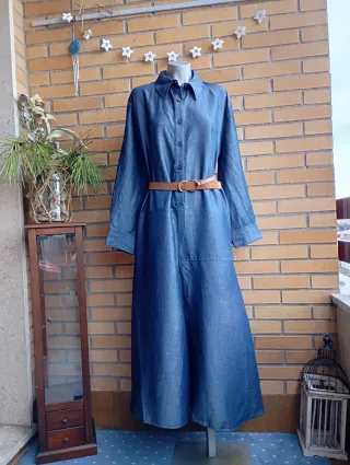 Vestido largo Zara azul