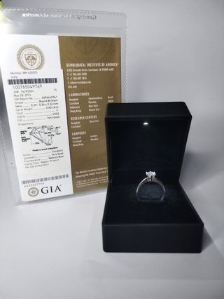 Anillo Oro blanco 18k Diamante GIA 0.60 ct