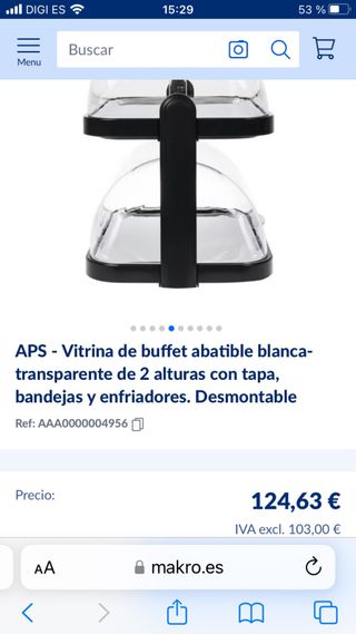 Expositor buffet 2 niveles