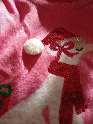 Jersey Navideño Perro Galgo Lentejuelas XL