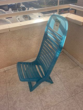 Silla plegable playa/jardín azul