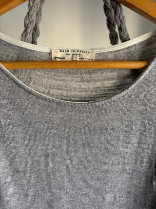 Camiseta Maje Gris con Doble Capa