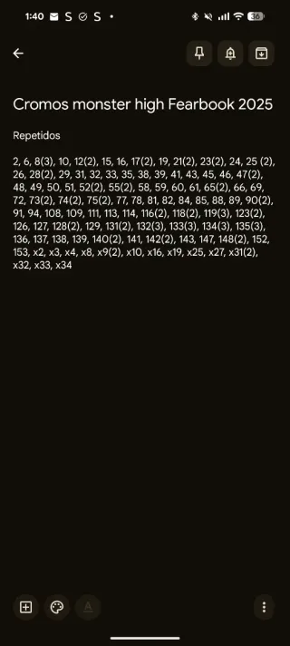 Cromos Monster High Fearbook 2025