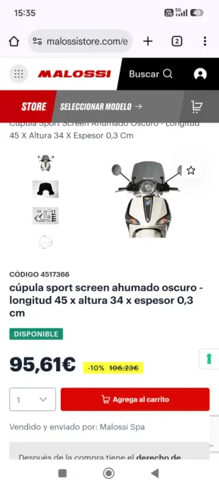 Cupula Malossi Piaggio Liberty