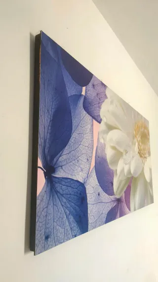 Cuadro Decorativo Flor Blanca y Morada