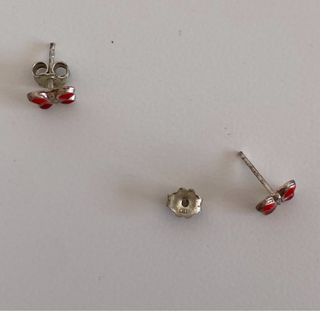 Pendientes Plata 925 Mariposa Rojo