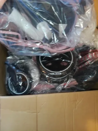 Carrito Bebé 3 Piezas Rosa y Negro