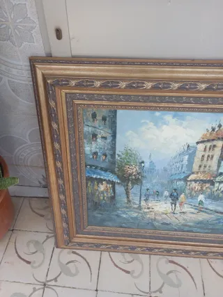 Cuadro óleo paisaje urbano