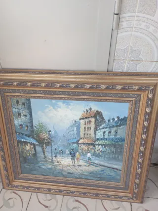 Cuadro óleo paisaje urbano