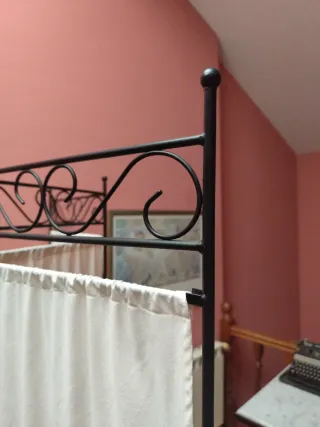 Biombo de forja y algodón 3 paneles