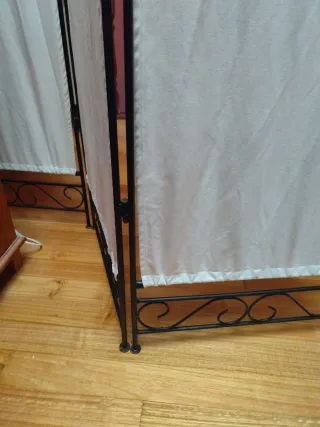 Biombo de forja y algodón 3 paneles