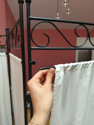 Biombo de forja y algodón 3 paneles