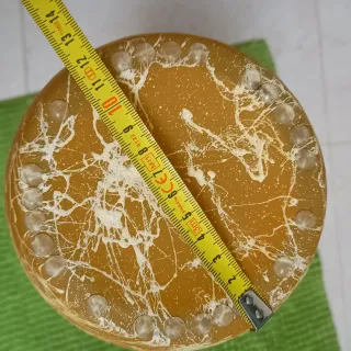 Jarra Decorativa Vidro Amarelo e Branco