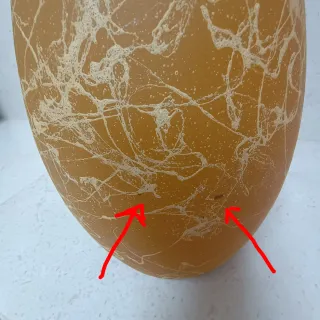 Jarra Decorativa Vidro Amarelo e Branco