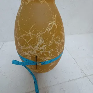 Jarra Decorativa Vidro Amarelo e Branco