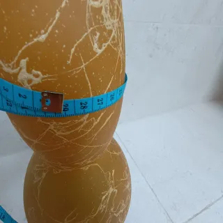 Jarra Decorativa Vidro Amarelo e Branco