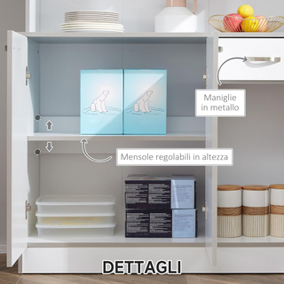 Credenza Cucina con Armadietti, Cassetto e Piano P