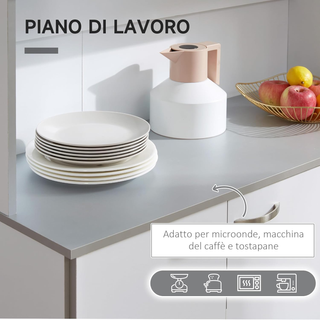Credenza Cucina con Armadietti, Cassetto e Piano P
