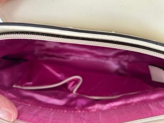 Bolso bandolera/hombro blanco roto y dorado