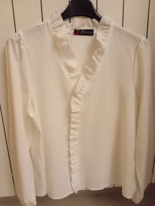Camicia donna Sarah Chole bianca con rouches