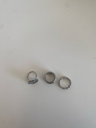Set de 3 anillos plateados