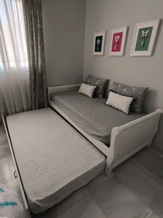 Dormitorio Cama Nido + Cuadros + Cortinas